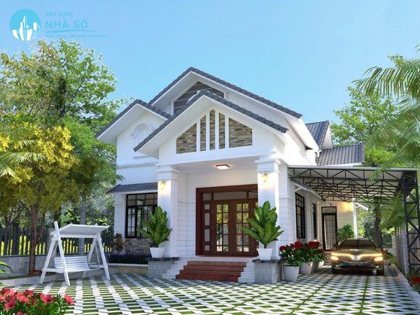 Mẫu nhà cấp 4 mái thái 3 phòng ngủ 120m2 sang trọng