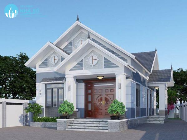 Mẫu nhà cấp 4 mái thái 3 phòng ngủ 120m2 tươi sáng