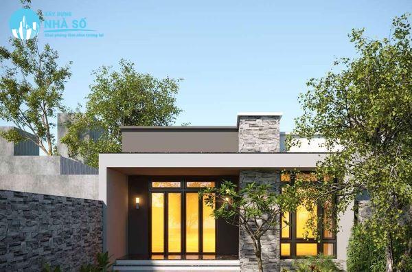 Mẫu Nhà Cấp 4 Mái Bằng 3 Phòng Ngủ theo phong cách ấm cúng