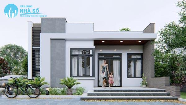 Mẫu Nhà Cấp 4 Mái Bằng 3 Phòng Ngủ theo phong cách nhà phố