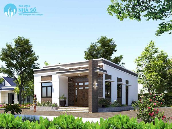 Mẫu Nhà Cấp 4 Mái Bằng 300 Triệu Đẹp hiện đại kết hợp với cổ xưa