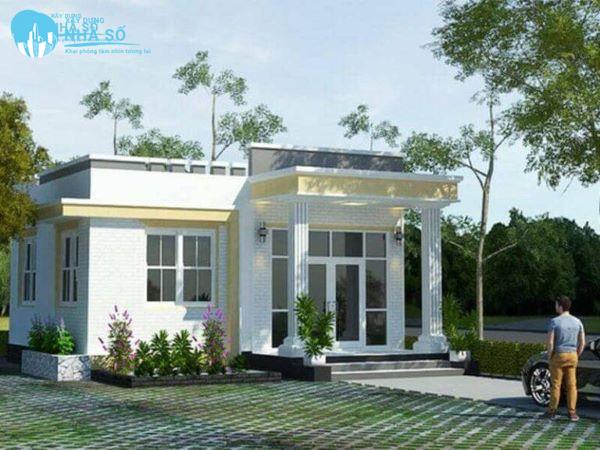 Mẫu Nhà Cấp 4 Mái Bằng 300 Triệu Đẹp phong cách biệt lập khu dân cư