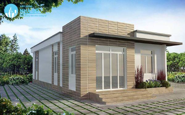 Mẫu Nhà Cấp 4 Mái Bằng 5x20 hiện đại