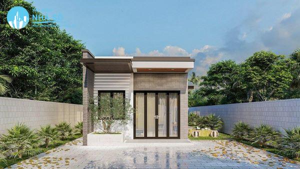 Mẫu Nhà Cấp 4 Mái Bằng 5x20 ưa sự mát mẻ