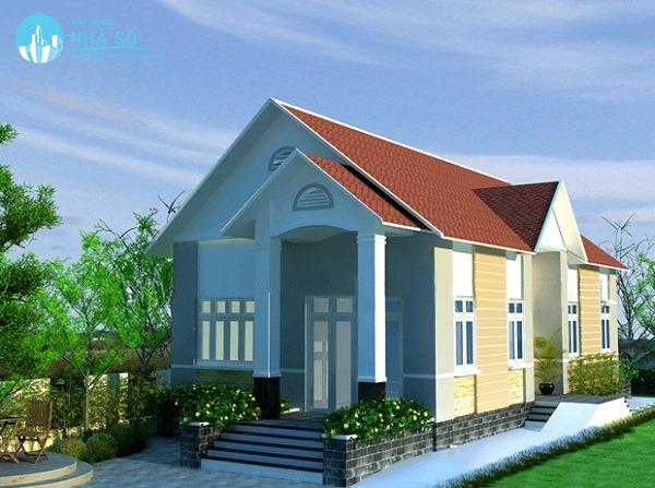 Mẫu nhà cấp 4 mái thái 5x22m đơn giản