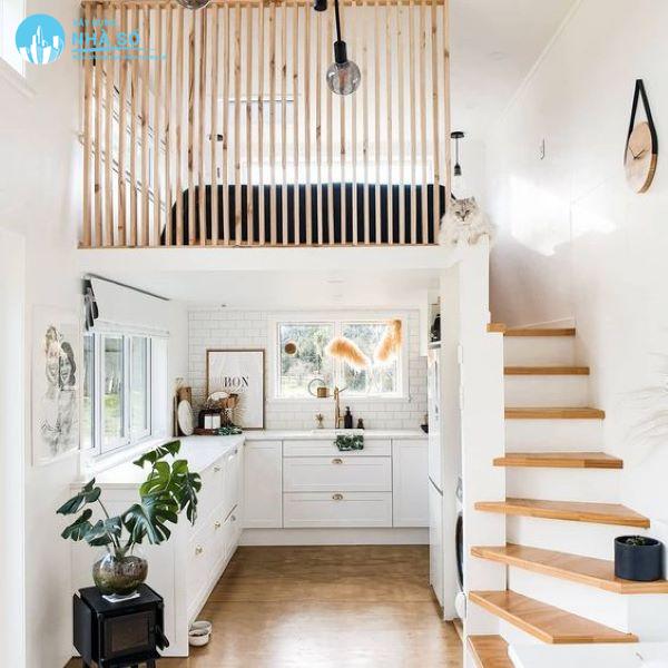 Mẫu nhà cấp 4 gác lửng 2 phòng ngủ đẹp