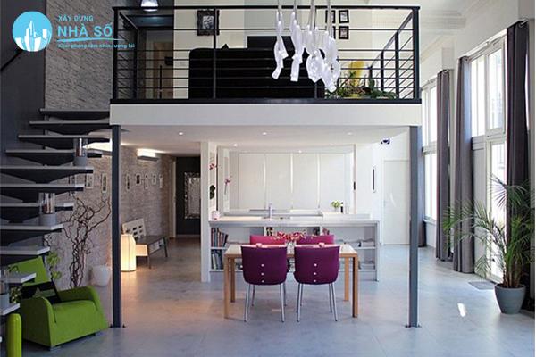 Mẫu nhà cấp 4 có gác lửng 4x18 hiện đại