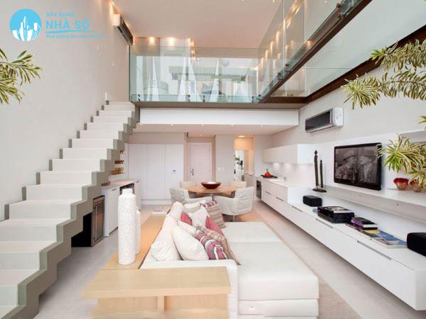 Mẫu nhà cấp 4 có gác lửng 4x18 ấm cúng