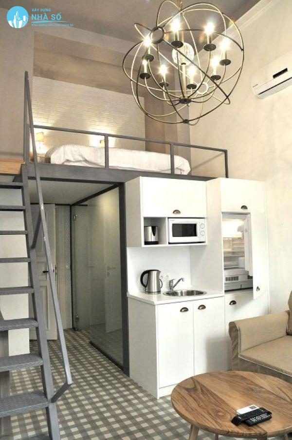 Mẫu nhà cấp 4 có gác lửng 4x18 đơn giản
