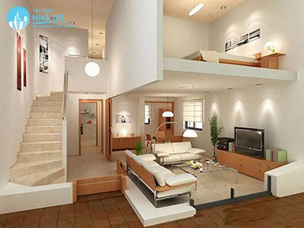 Mẫu nhà cấp 4 có gác lửng 5×12 đẹp