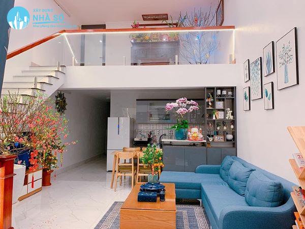 Mẫu nhà cấp 4 có gác lửng 5x15 đẹp đơn giản