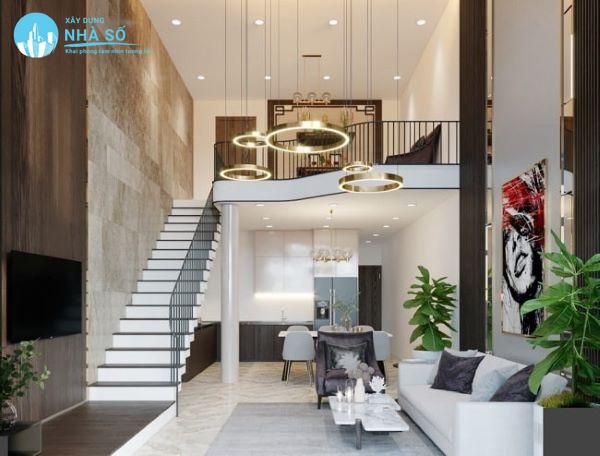 Mẫu nhà cấp 4 có gác lửng 8x12 hiện đại