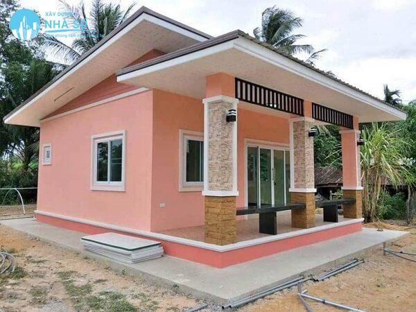 Mẫu nhà cấp 4 mái lệch 3 phòng ngủ đơn giản