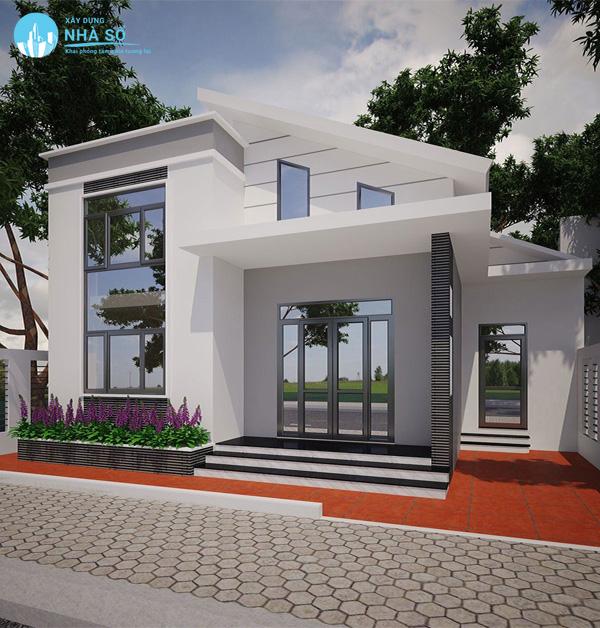 Mẫu nhà cấp 4 mái lệch 3 phòng ngủ độc đáo