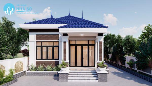 Mẫu nhà cấp 4 mái nhật 2 phòng ngủ đơn giản