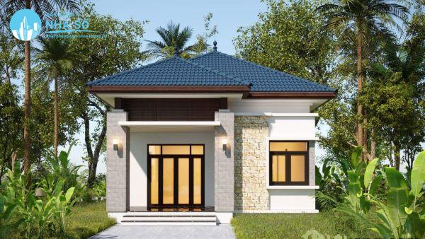 Mẫu nhà cấp 4 mái nhật 3 phòng ngủ nhỏ gọn