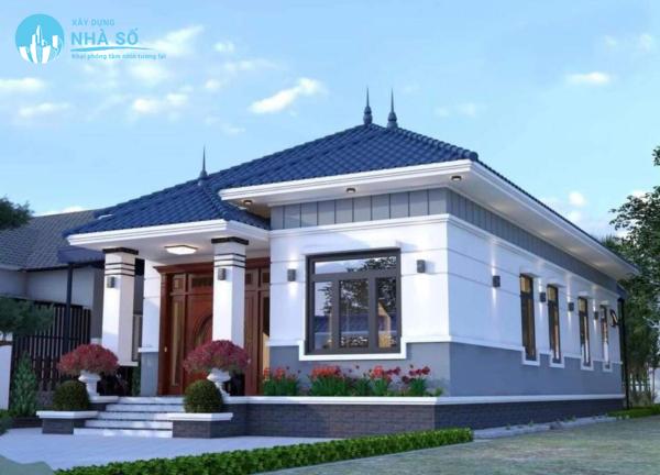 Mẫu nhà cấp 4 mái nhật 4 phòng ngủ hiện đại