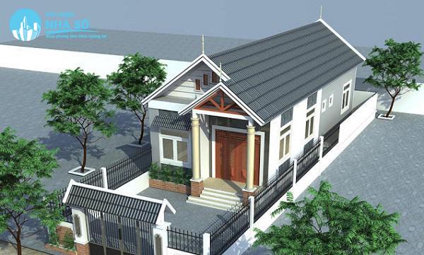 Mẫu nhà cấp 4 mái tôn 5x20 đơn giản