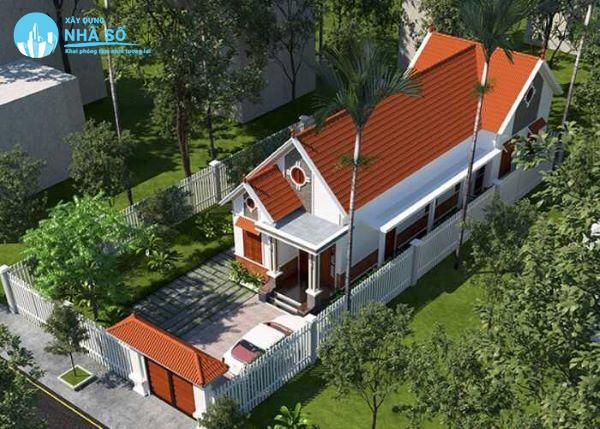 Mẫu nhà cấp 4 mái tôn 5x20 gác lửng