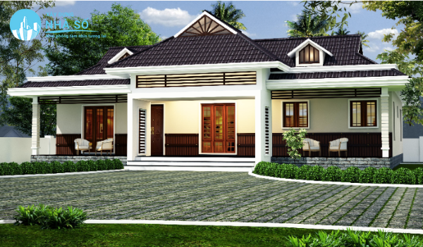 Mẫu nhà cấp 4 120m2 3 phòng ngủ 1 thờ sang trọng
