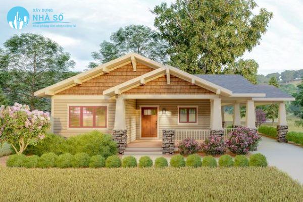 Mẫu nhà cấp 4 2 phòng ngủ 80m2 tươi tắn