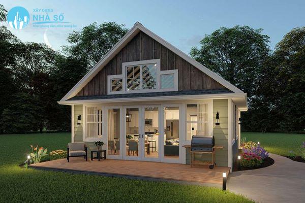 Mẫu nhà cấp 4 2 phòng ngủ 80m2 bắt mắt