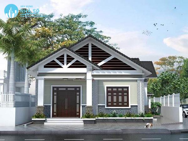 Mẫu nhà cấp 4 3 phòng ngủ 1 phòng thờ phong cách cổ điển