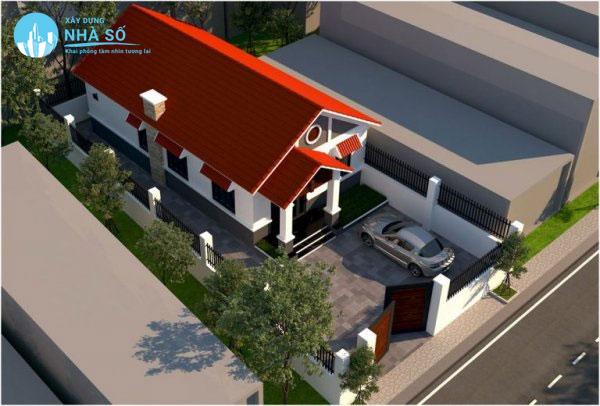 Mẫu nhà cấp 4 3 phòng ngủ 1 phòng thờ thiết kế thông minh