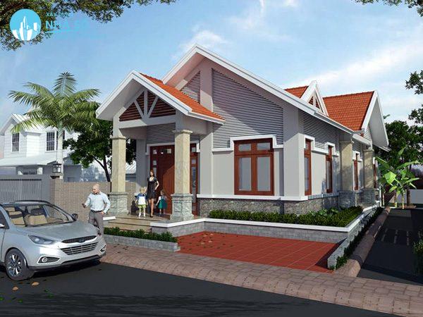Mẫu nhà cấp 4 3 phòng ngủ 1 phòng thờ tiết kiệm chi phí