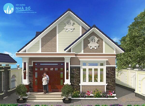 Mẫu nhà cấp 4 8x12m 3 phòng ngủ tiết kiệm chi phí