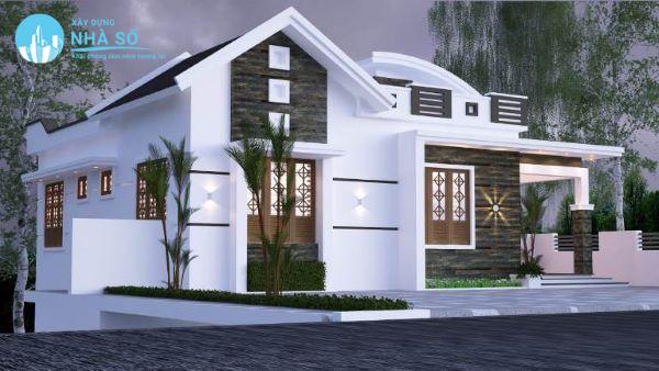 Mẫu nhà cấp 4 3 phòng ngủ 70m2 mộc mạc