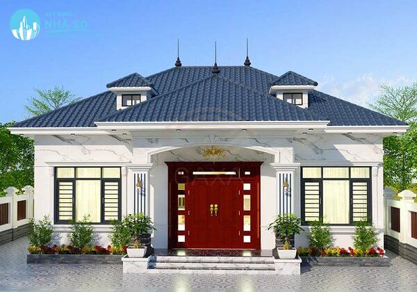 Mẫu nhà cấp 4 3 phòng ngủ 1 phòng thờ diện tích nhỏ gọn