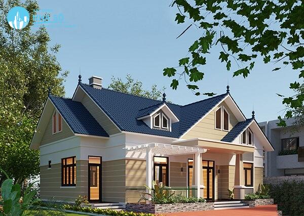 Mẫu nhà cấp 4 3 phòng ngủ 70m2 thiết kế thông minh