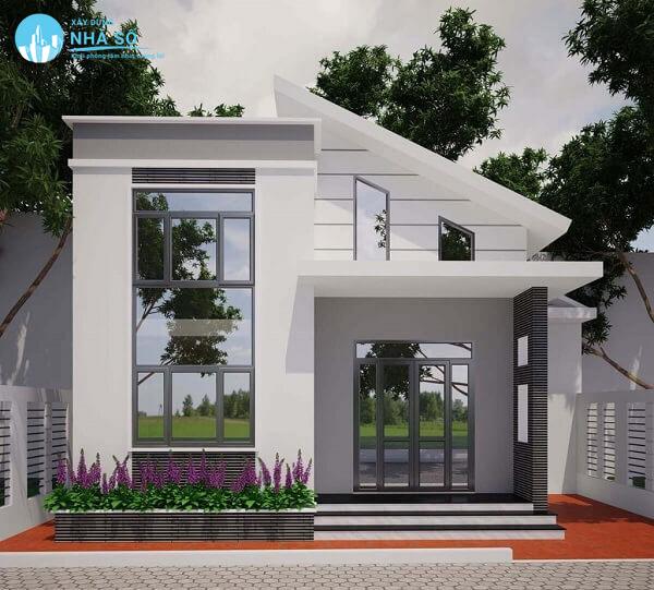 Mẫu nhà cấp 4 5x20 có giếng trời nội thất đẹp và tiện nghi