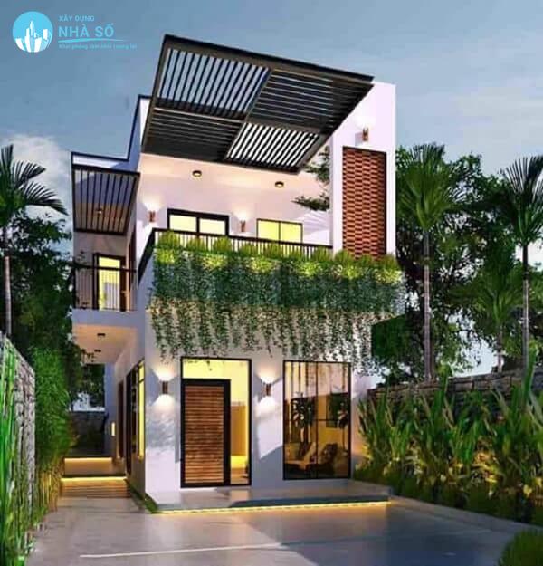 Mẫu nhà cấp 4 5x20 có giếng trời thiết kế thông minh