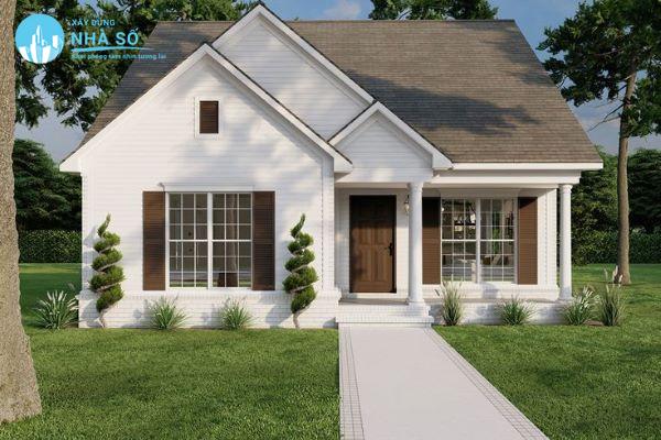 Mẫu nhà cấp 4 60m2 2 phòng ngủ đơn giản