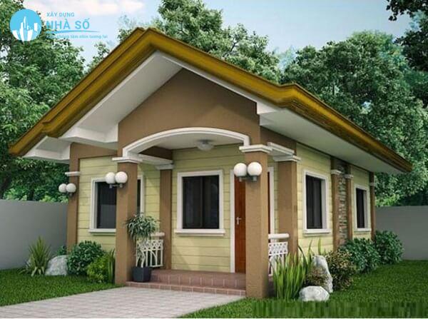 Màu sắc hài hòa cho mẫu nhà cấp 4 đẹp 6x15 mái tôn.