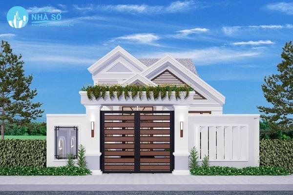 Mẫu nhà cấp 4 6x20m 3 phòng ngủ phong cách cổ điển