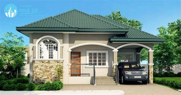 Mẫu nhà cấp 4 8x12 3 phòng ngủ đơn giản