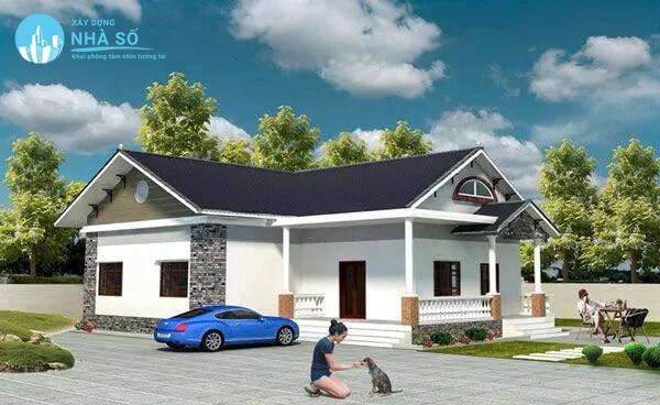 Mẫu nhà cấp 4 chữ l 2 phòng ngủ