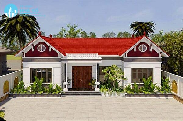 Mẫu nhà cấp 4 chữ u 4 phòng ngủ diện tích nhỏ