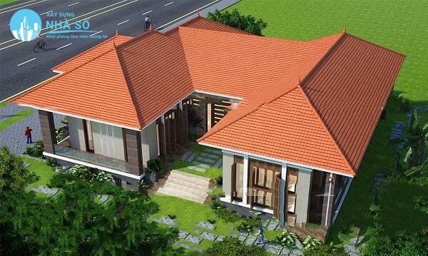 Thiết kế hiện đại cho mẫu nhà cấp 4 chữ u 4 phòng ngủ