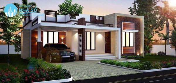 Mẫu nhà cấp 4 6x15m 3 phòng ngủ phong cách cổ điển