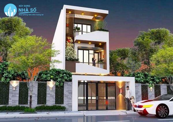 Mẫu nhà phố 3 tầng trẻ trung và tươi mới