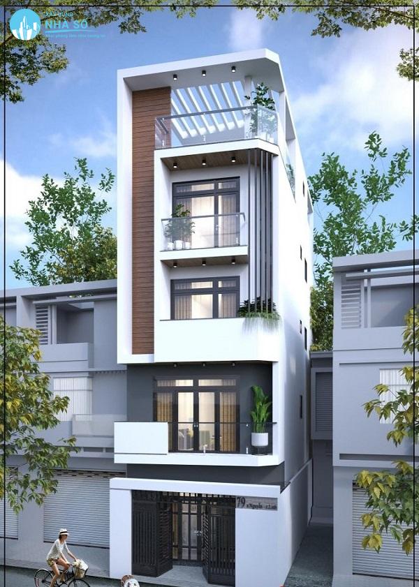 Mẫu nhà phố 4 tầng cao sang trọng và quý phái