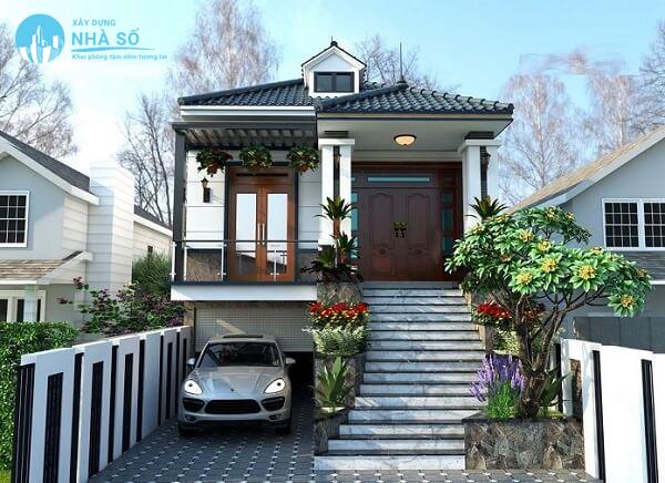 Mẫu nhà phố có tầng hầm phong cách tây Âu