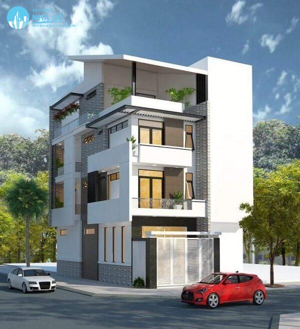 Mẫu nhà phố 2 mặt tiền kiểu cách phương tây
