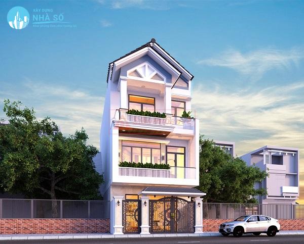 Mẫu nhà phố mặt tiền 5m ngoại thất đẹp và không gian rộng