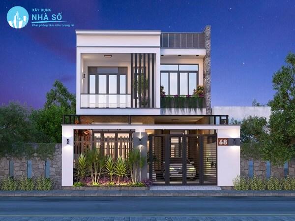 Mẫu nhà phố mặt tiền 7m thiết kế ngoại thất cao cấp