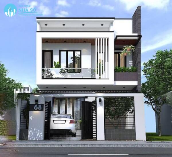 Mẫu nhà phố mặt tiền 8m cao cấp